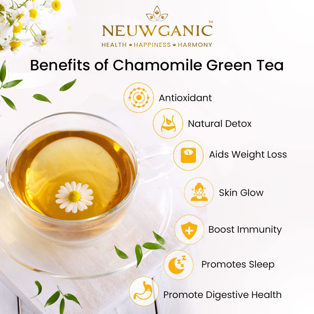 Neuwganic Tea - Chamomile Green Tea - 100 Grams